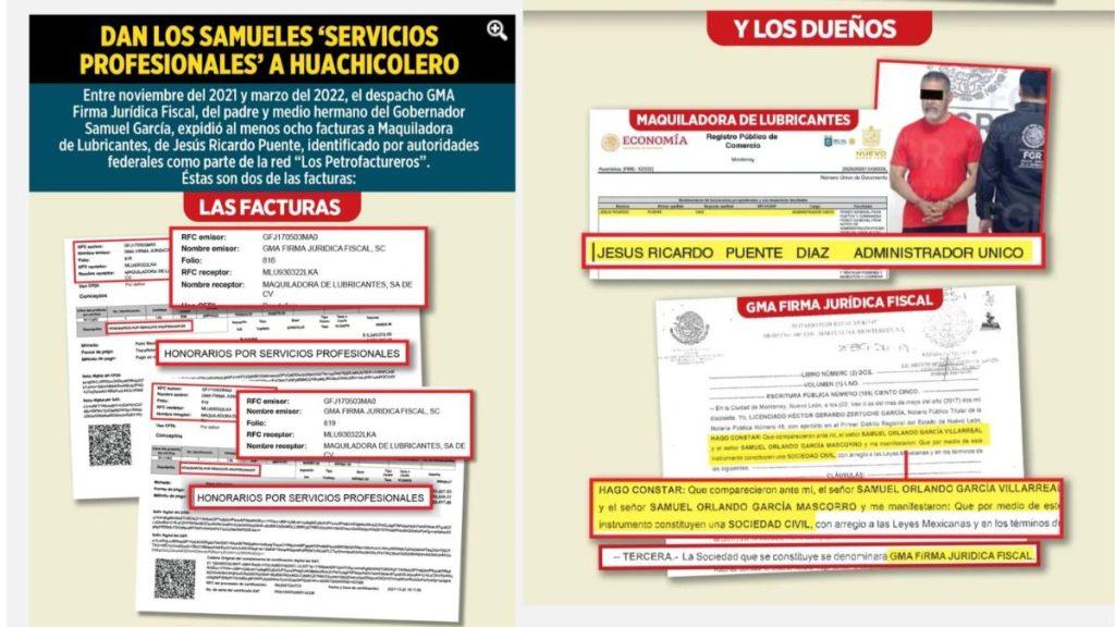 Collage of Invoices and Documents with Red Highlighted Labels Like 'honorarios Por Servicios Profesionales' and 'las Facturas'. It Suggests Professional-fee Invoices in a Legal/fiscal Context. - Especies Políticas